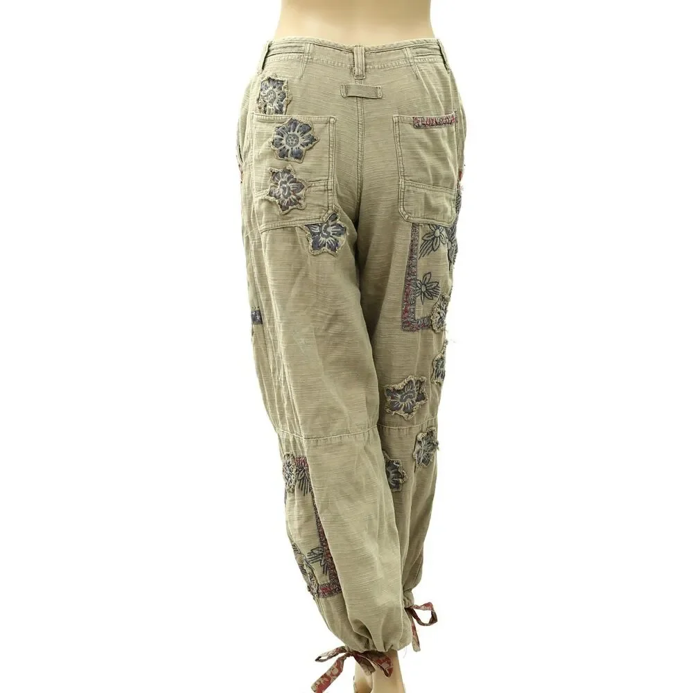 Free People We The Free Around The Block Patch Jogger Pants Cotton XS 288615